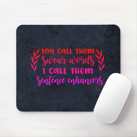 Swear Words Black Mousepad Muismat (Met muis)