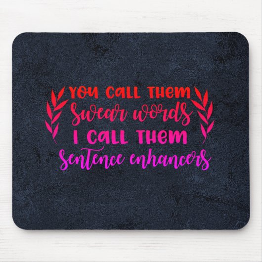 Swear Words Black Mousepad Muismat (Voorkant)