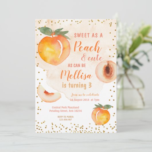 Sweat as a peach draait 3 zondag kaart (Staand voorkant)