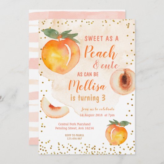 Sweat as a peach draait 3 zondag kaart (Voorkant / Achterkant)