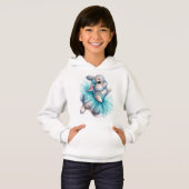 Sweat-capuche leuk konijn voor meisjes (Voorkant volledig)