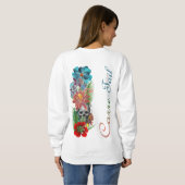 Sweat cranes en bloemen trui (Achterkant volledig)