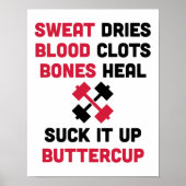 Sweat Dries Gym Quote Poster (Voorkant)