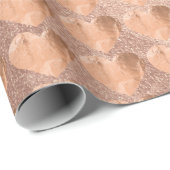 Sweat Heart Blush Pink Gold Gold Copper Metallic Cadeaupapier (Rol Hoek)