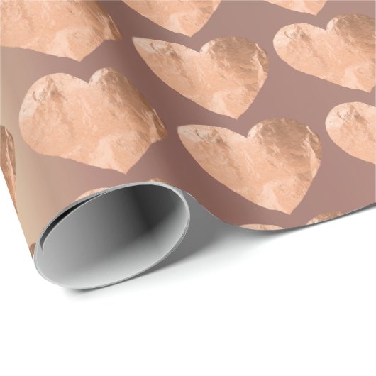 Sweat Heart Blush Pink Gold Parly Metallic Cadeaupapier (Rol Hoek)