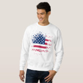Sweat Man Blanc Basic USA Flag Trui (Voorkant volledig)