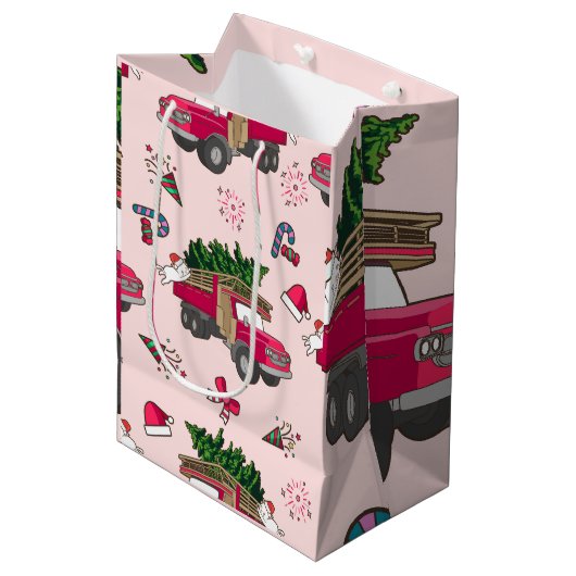 Sweat Merry en Bright kerstfeestdag Medium Cadeauzakje (Voorkant Gekanteld)