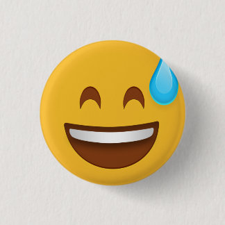 Sweat met glimlach Emoji Ronde Button 3,2 Cm