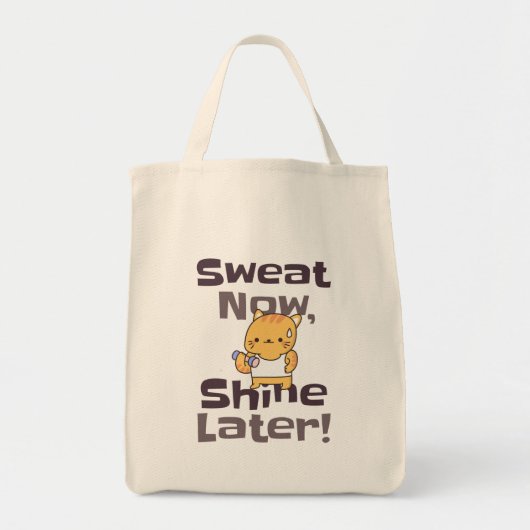 Sweat Now, Shine Later - Schattigee Fitness Cat Wo Tote Bag (Voorkant)