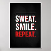 Sweat Smile Repeat Typography Print (Voorkant)