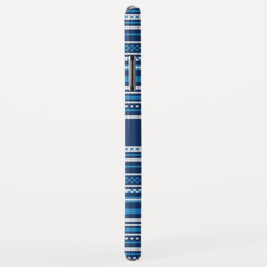 Sweater Blauw Wit Streep Kerstmis Gepersonaliseerd Case-Mate iPhone Case (Achterkant/rechts)