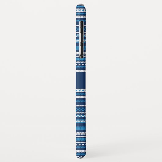 Sweater Blauw Wit Streep Kerstmis Gepersonaliseerd Case-Mate iPhone Case (Achterkant/links)