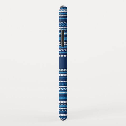 Sweater Blauw Wit Streep Kerstmis Gepersonaliseerd Case-Mate iPhone Case (Achterkant/rechts)