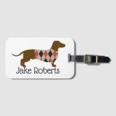 Sweater Dachshund Persoonlijk Bagagelabel (Voorkant (horizontaal))