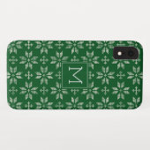Sweater Groen Wit Fair Isle Xmas Vakantie Monogram Case-Mate iPhone Case (Achterkant (horizontaal))