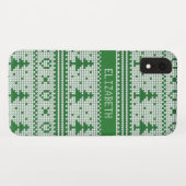 Sweater Groen Wit Kerstboom Gepersonaliseerd Case-Mate iPhone Case (Achterkant (horizontaal))
