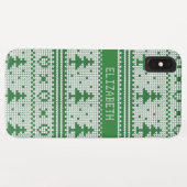 Sweater Groen Wit Kerstboom Gepersonaliseerd Case-Mate iPhone Case (Achterkant (horizontaal))