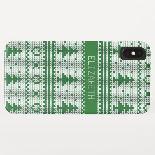 Sweater Groen Wit Kerstboom Gepersonaliseerd Case-Mate iPhone Case (Achterkant (horizontaal))