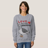 Sweater "Love For The Underdogs" Taube (Voorkant volledig)