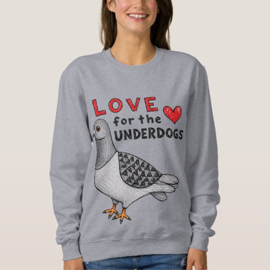 Sweater "Love For The Underdogs" Taube (Voorkant)