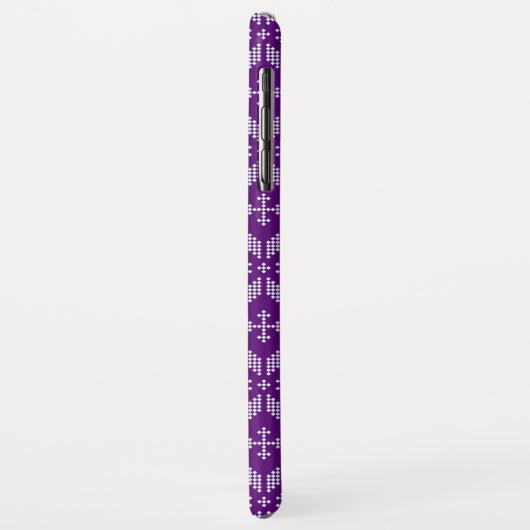 Sweater Paarse witte Fair Isle Christmas Monogram Case-Mate iPhone Case (Achterkant/links)