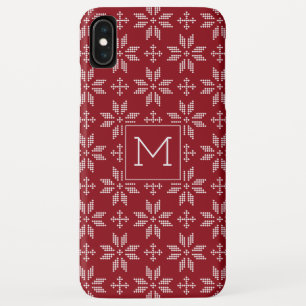 Sweater Rood Wit Fair Isle Kerst Monogram Case-Mate iPhone Case