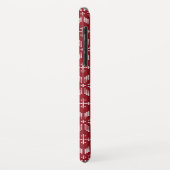 Sweater Rood Wit Fair Isle Kerst Monogram Case-Mate iPhone Case (Achterkant/links)