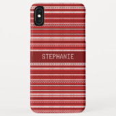 Sweater Rood Wit Streep Kerstmis Gepersonaliseerd Case-Mate iPhone Case (Achterkant)