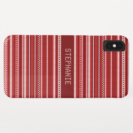 Sweater Rood Wit Streep Kerstmis Gepersonaliseerd Case-Mate iPhone Case (Achterkant (horizontaal))