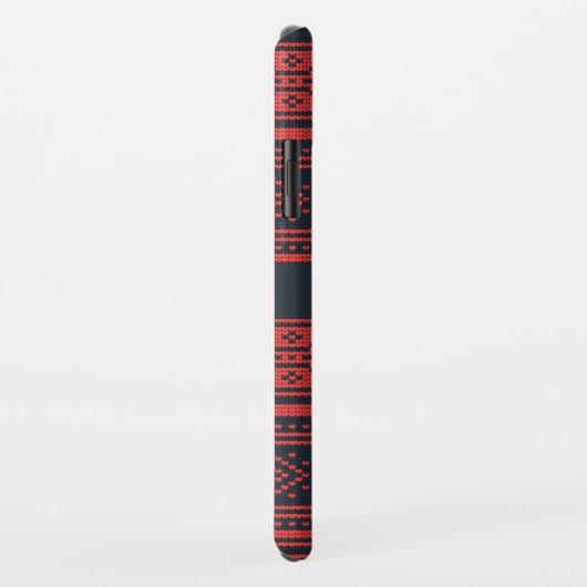 Sweater Rood Zwart Patroon Kerstmis Gepersonalisee Case-Mate iPhone Case (Achterkant/rechts)