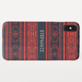 Sweater Rood Zwart Patroon Kerstmis Gepersonalisee Case-Mate iPhone Case (Achterkant (horizontaal))