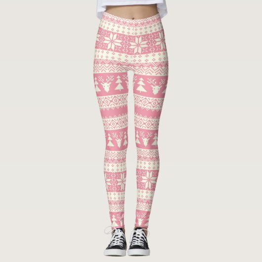 Sweater van Kerstmis van het baby de Roze Leggings (Voorkant)