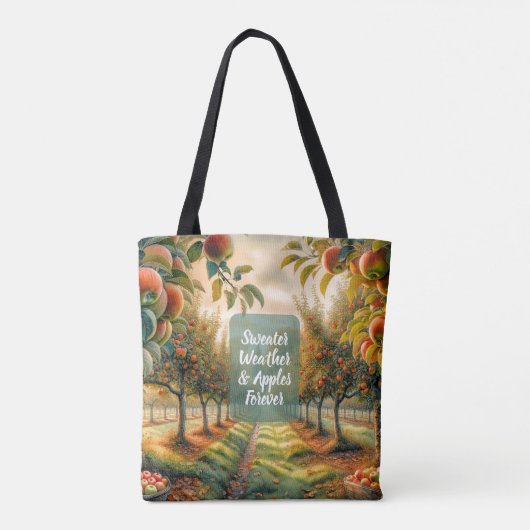 Sweater Weather & Apples Forever | Tote Bag (Achterkant)