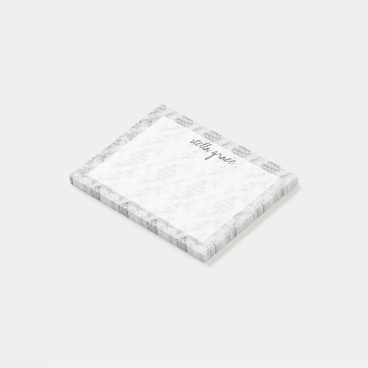 Sweater Weather | Bleek grijs kabelpatroon Post-it® Notes (Schuin)