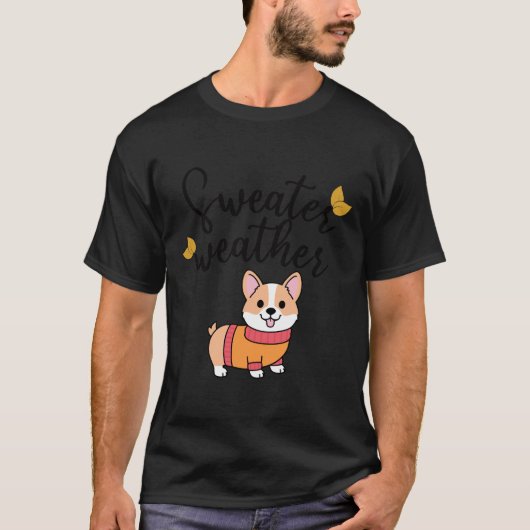 Sweater Weather Corgi T-shirt (Voorkant)