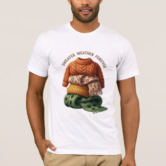 Sweater Weather Forever Cozy Knit Illustration T-shirt