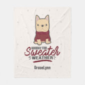 Sweater Weather French Bulldog Fleece Deken (Voorkant)