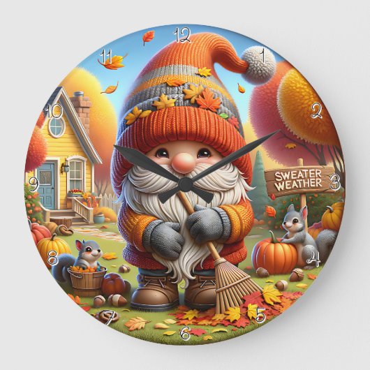 Sweater Weather Gnome Grote Klok (Voorkant)