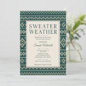 Sweater Weather Herfst Baby Shower Kaart (Staand voorkant)