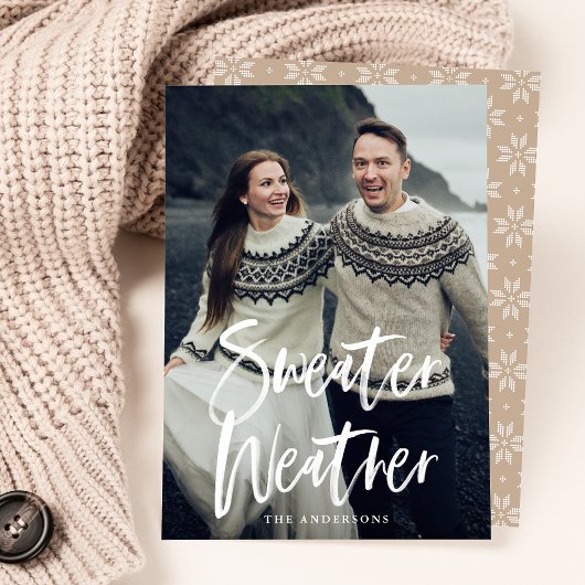 Sweater Weather Holiday-fotokaart Feestdagenkaart
