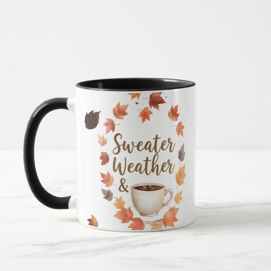 Sweater Weather & Hot Coffee Mug | Cozy Fall Gift Mok (Links)