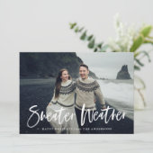 Sweater Weather in Beige | Vakantieknopkaart Feestdagenkaart (Staand voorkant)