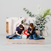 Sweater Weather is Better Together Kerst Foto Folie Feestdagenkaart (Staand Voorkant)