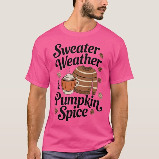Sweater Weather Pumpkin Spice Oversized T-shirt (Voorkant)