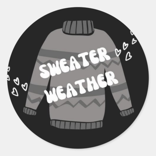Sweater Weather Ronde Sticker (Voorkant)