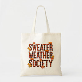 Sweater Weather Society Geruite Letter Vul Tote Bag