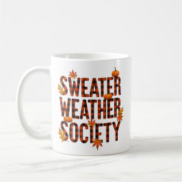 Sweater Weather Society Geruite Letter Vulling Koffiemok