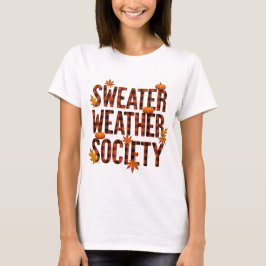 Sweater Weather Society Geruite Letter Vulling T-shirt