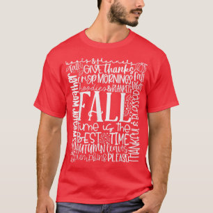 Sweater Weather Thankful & Bless Herfst Autumn Col T-shirt