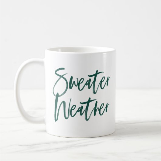 Sweater Weer Groen Script Vakantie Koffiemok (Links)